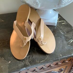 Tory Burch camel thong sandal